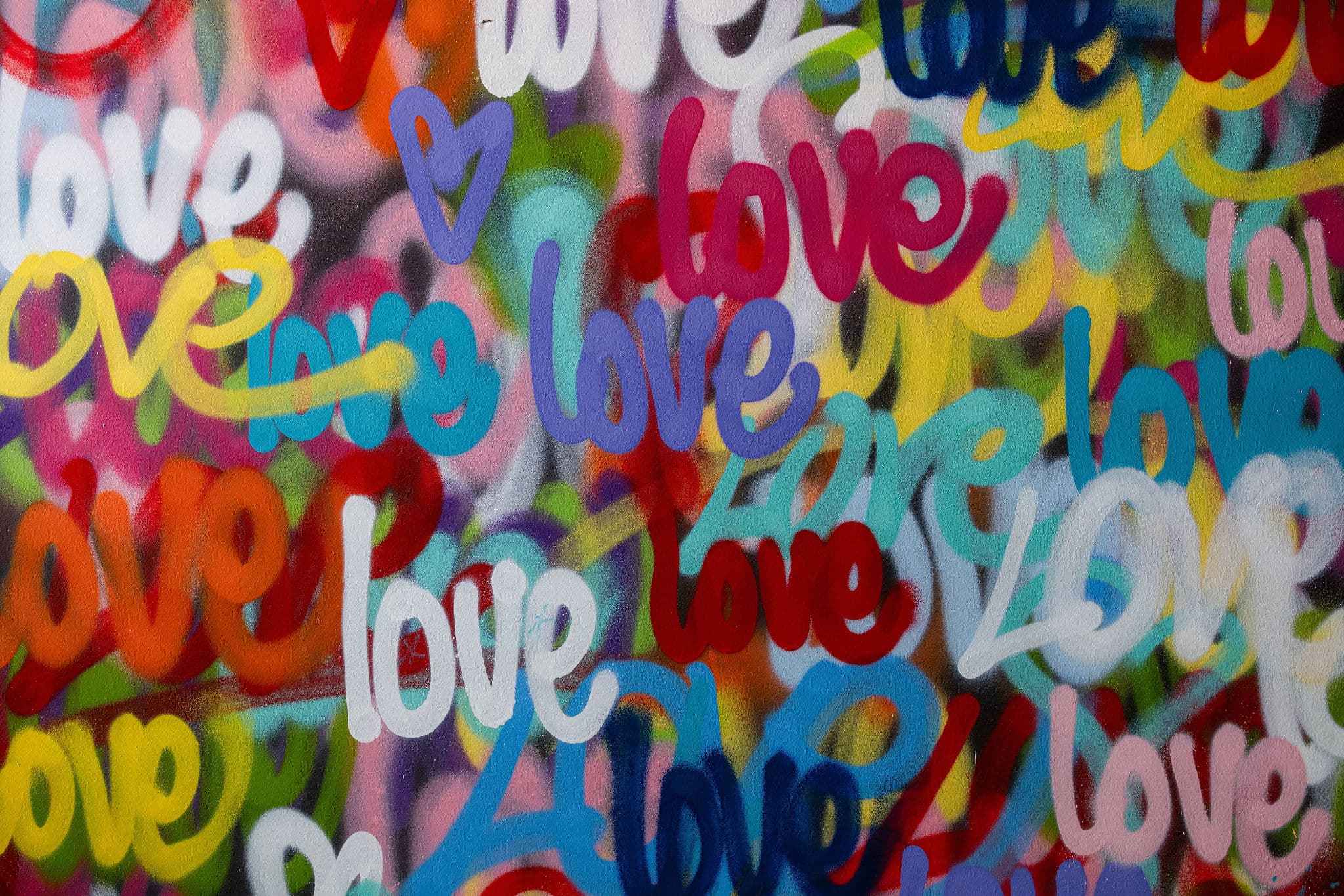 Colourful love mural
