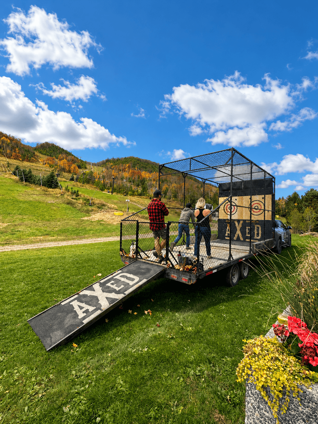 AXED mobile axe throwing trailer